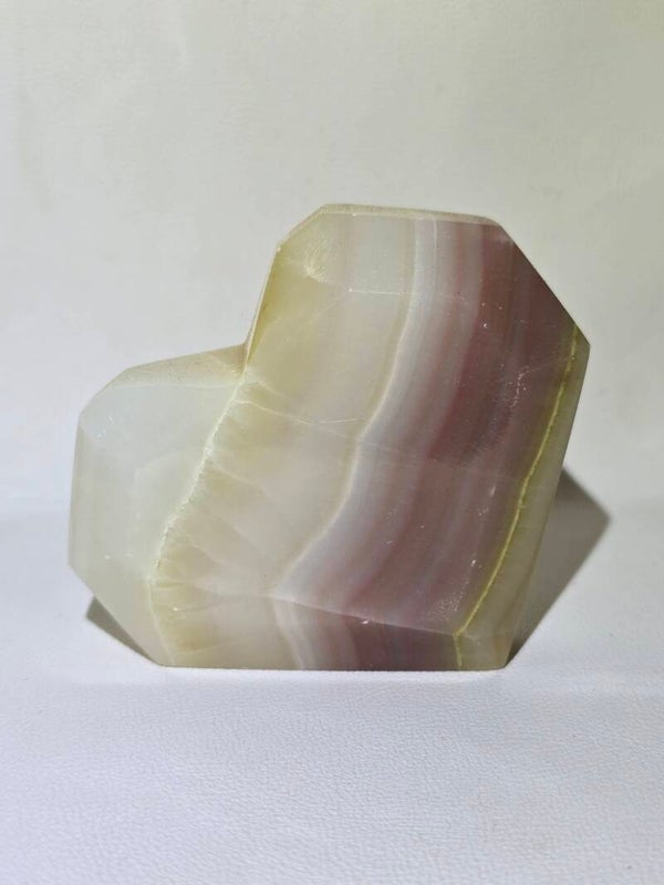 Pink Banded Onyx Heart F38