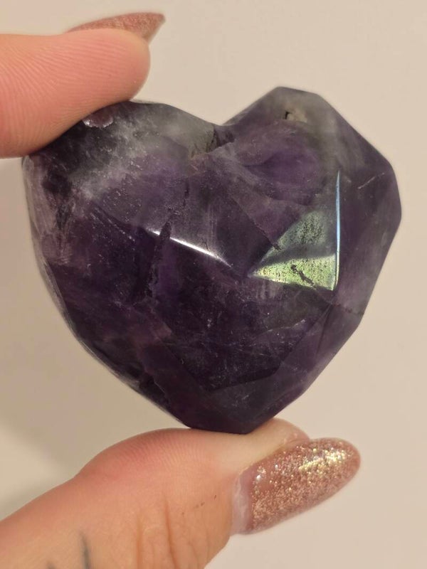 Faceted Dream Amethyst Heart S248