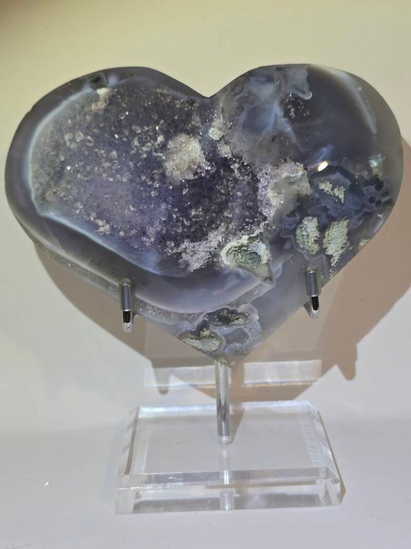 Amethyst Agate & Moss Heart 1209g Z312
