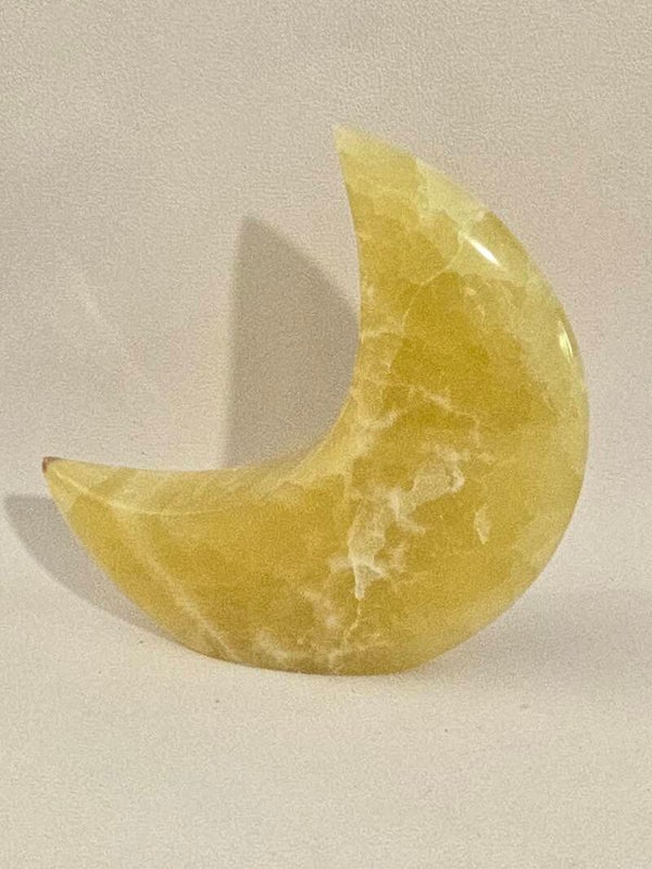 Lemon Calcite Freestanding Moon F92