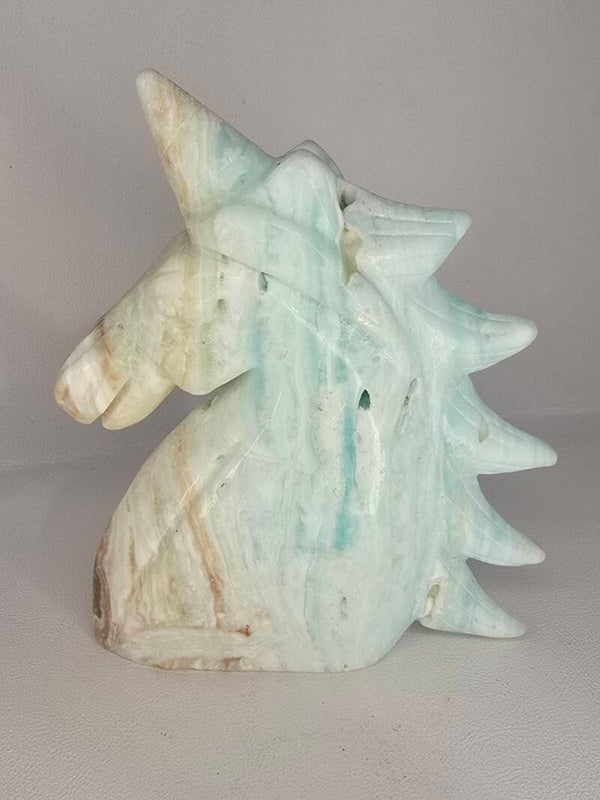 Carrabian Calcite Unicorn Carving 396g R676