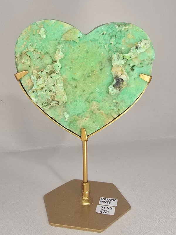 Smithsonite Heart on Custom Stand J138