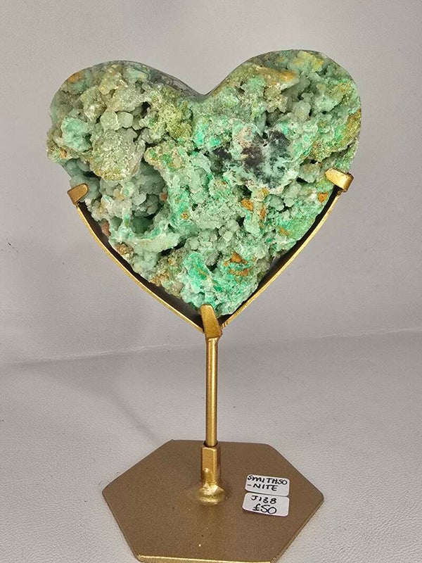 Smithsonite Heart on Custom Stand J138