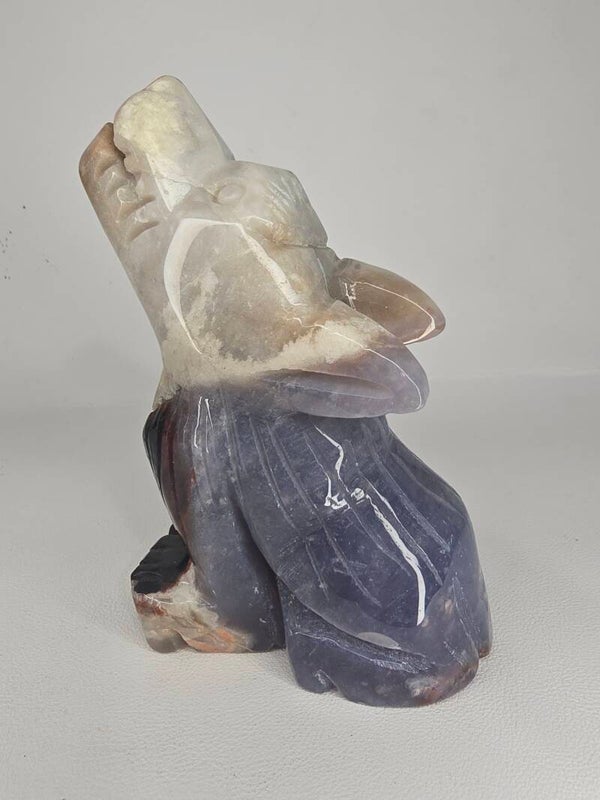 Ocean Jasper Wolf Carving Z954