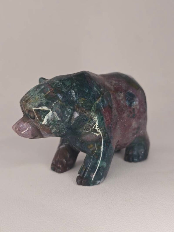 Ocean Jasper Bear Carving 272g Z35