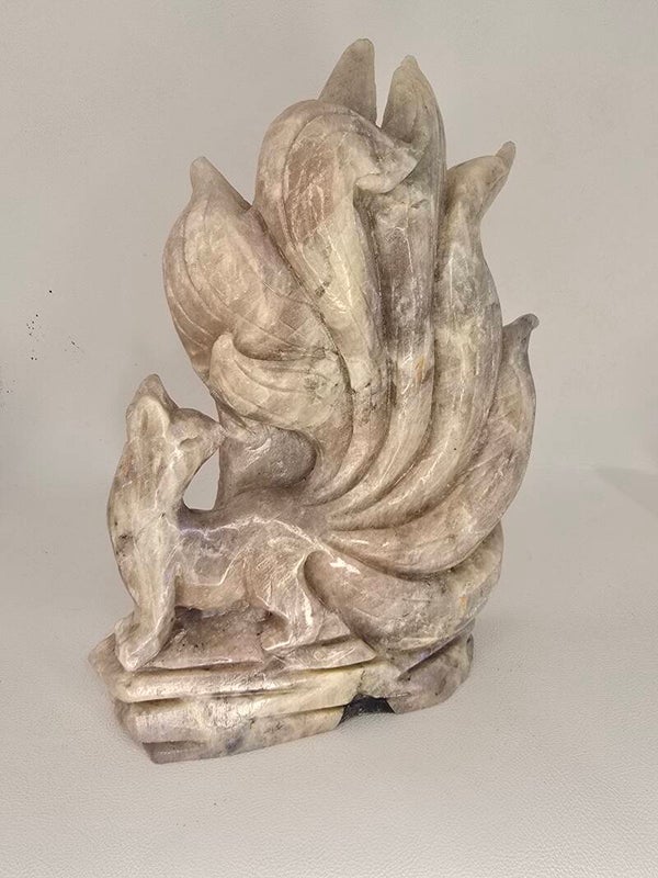 Moonstone 9 Tails Carving Z667