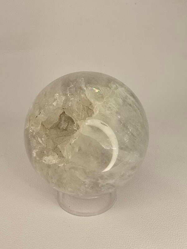 Green Quartz & Flower Sphere H14