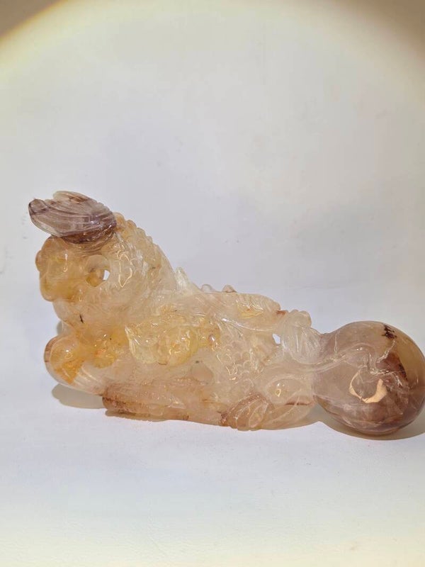 Fire Quartz Dragon 1241g Z241