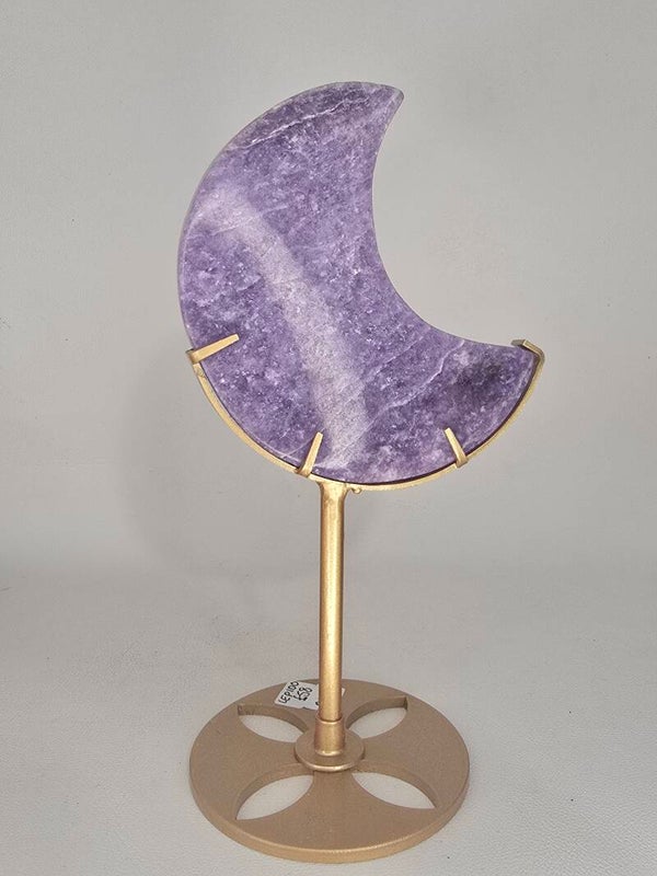 Lepidolite Moon on Custom Stand R713