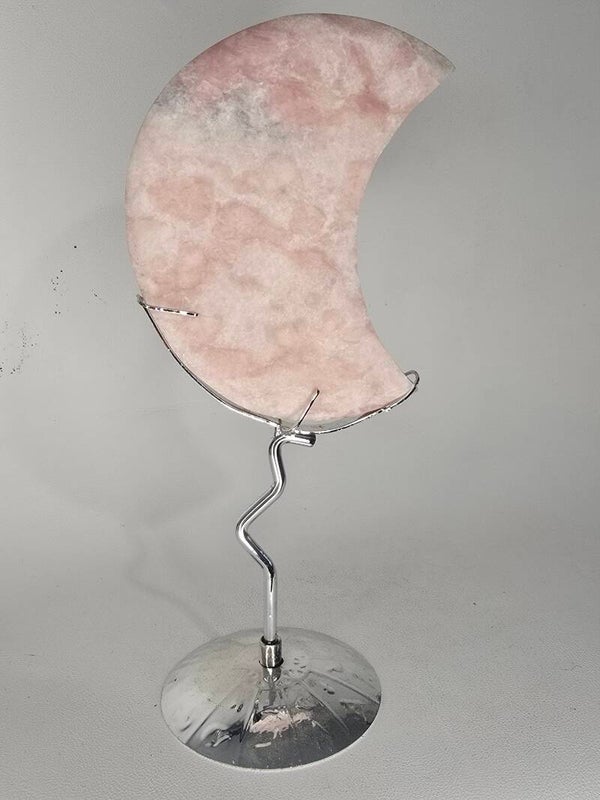 Pink Opal Moon on Stand Z725
