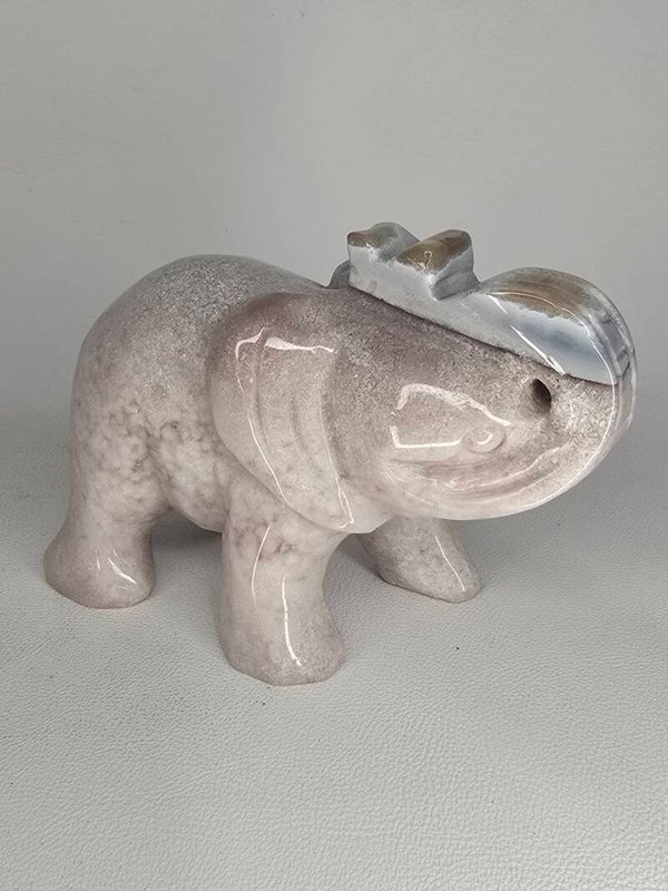 Pink Amethyst Elephant Carving 414g Z997