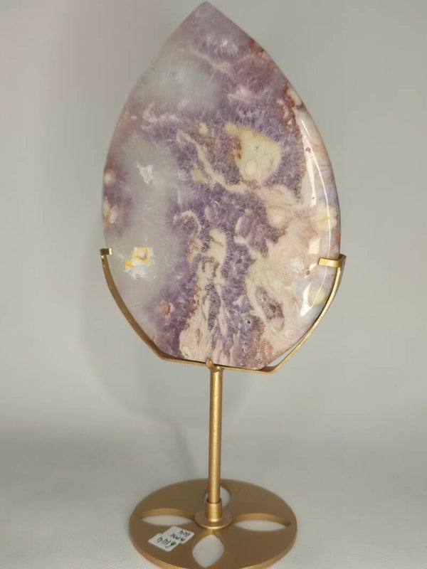 Pink Amethyst Tear on Stand G04