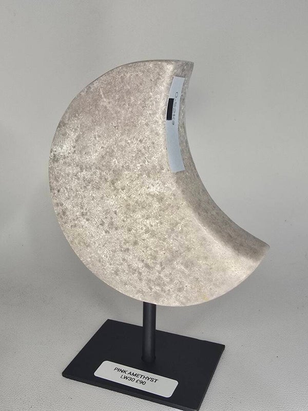 Pink Amethyst Moon with custom stand LW30