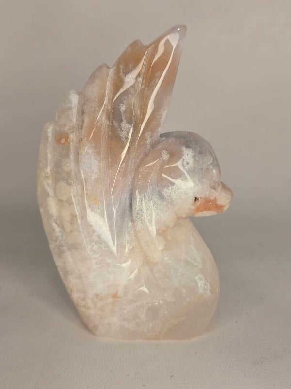 Pink Amethyst Swan Carving 295g Z296