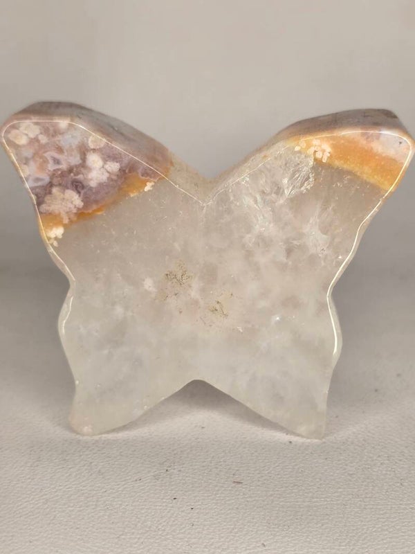 Pink Amethyst & Quartz 3d Butterfly DR6