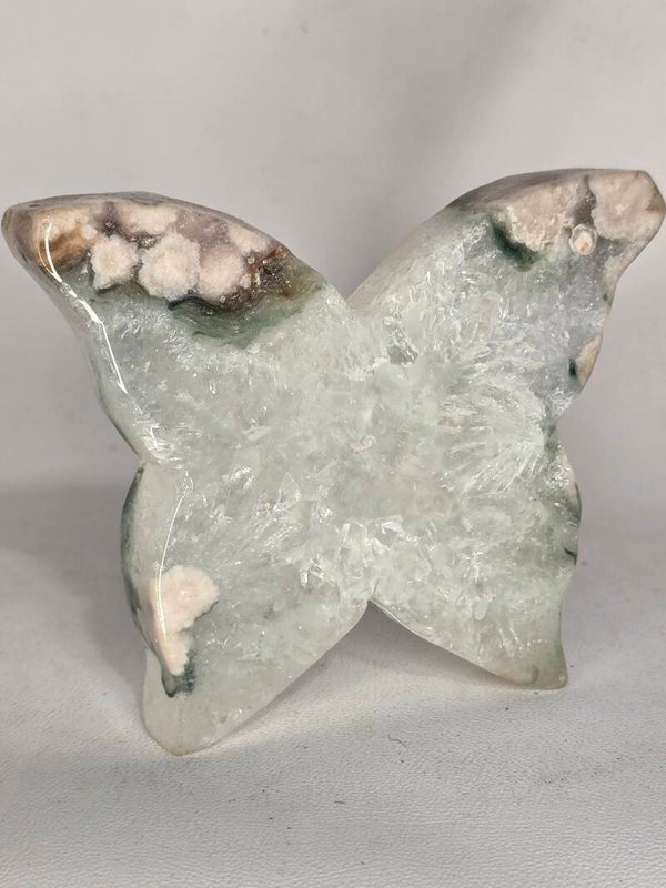 Pink Amethyst & Quartz 3d Butterfly DR4