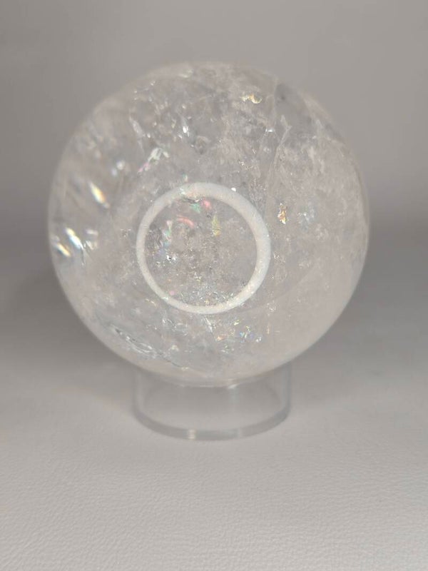 Clear Quartz Sphere with Rainbows 306g I40