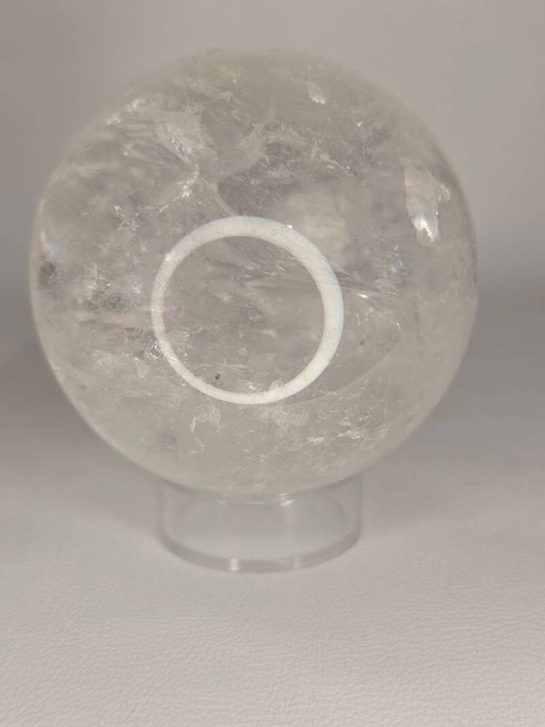 Clear Quartz Sphere with Rainbows 379g I38