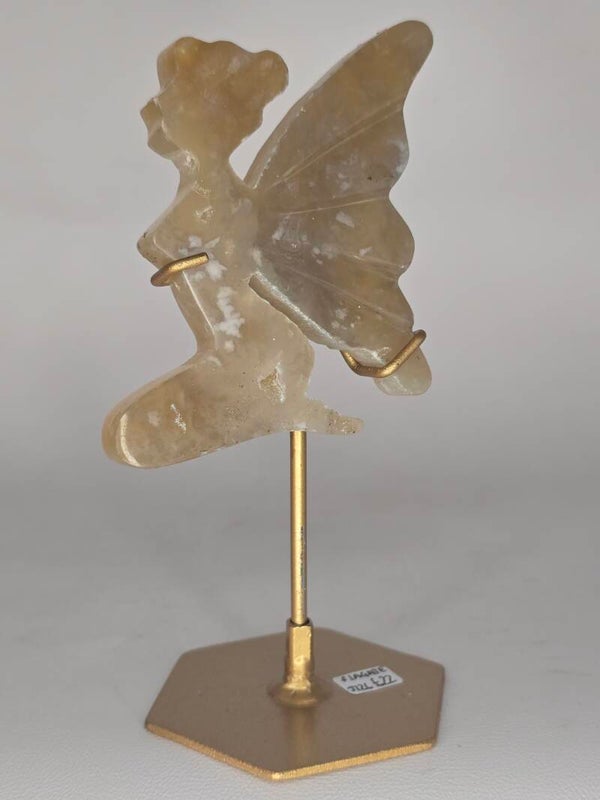 Indonesian Flower Agate Fairy On Stand JI26