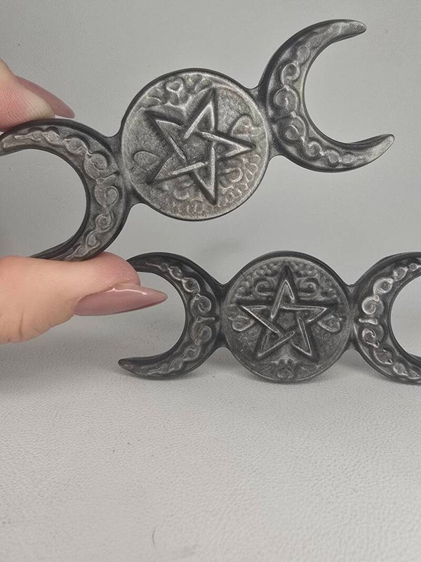 Silver Obsidian Tripple Moon S295