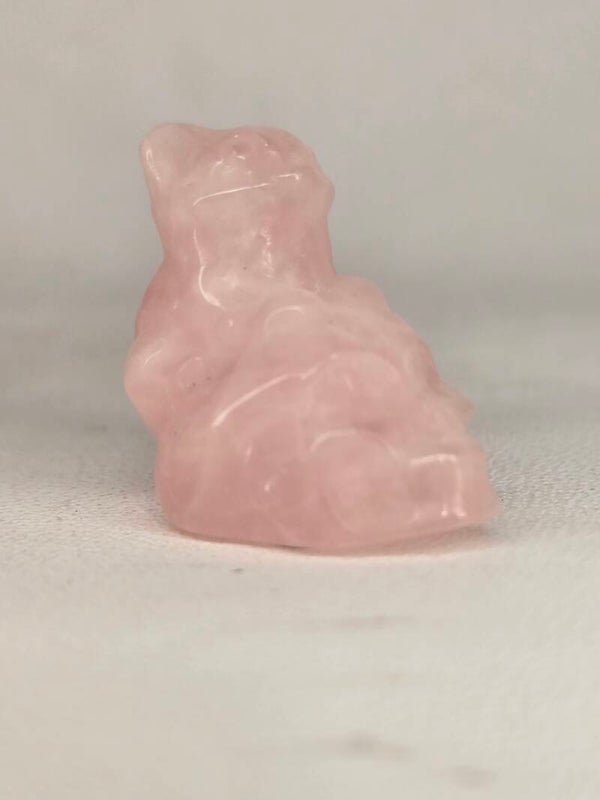 Rose Quartz Cat On Skull OL188
