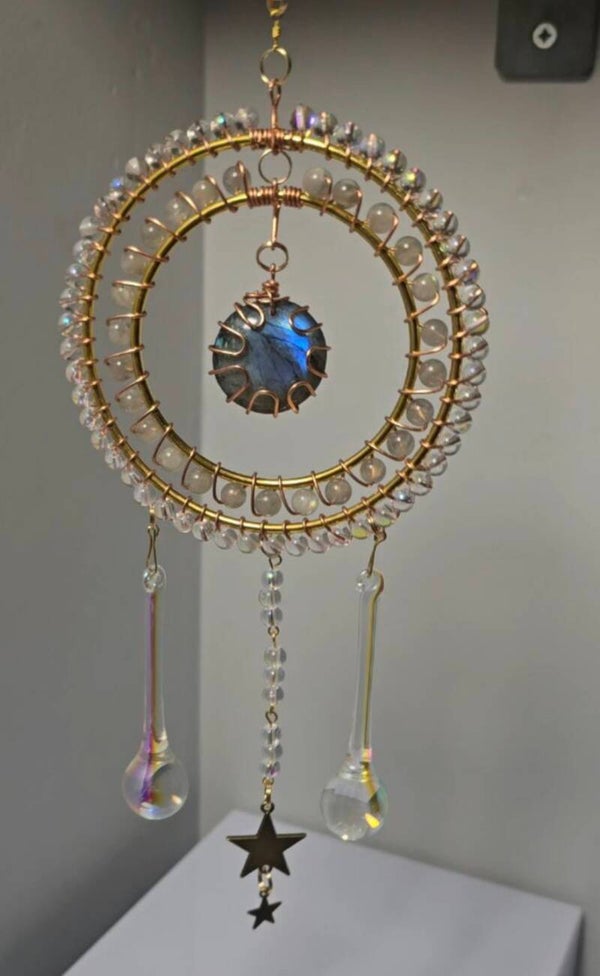 Labradorite & Aura Quartz Suncatcher