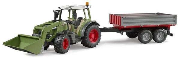 Bruder Fendt Vario 211 met voorlader en kiep trailer (02182)