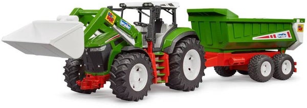 Bruder Roadmax tractor met frontlader en aanhanger (03452)