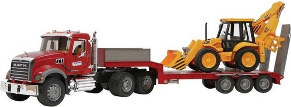 Bruder Mack Granite | dieplader met graafmachine | (02813)