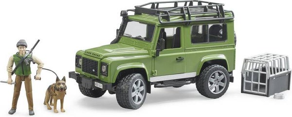 Bruder 2587 Land Rover Defender Station Wagon met boswachter en hond