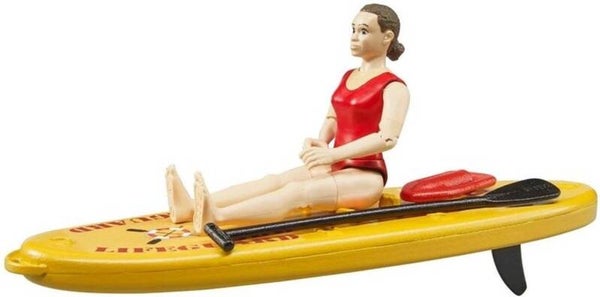 Bruder bworld lifeguard met stand up paddle board (62785)