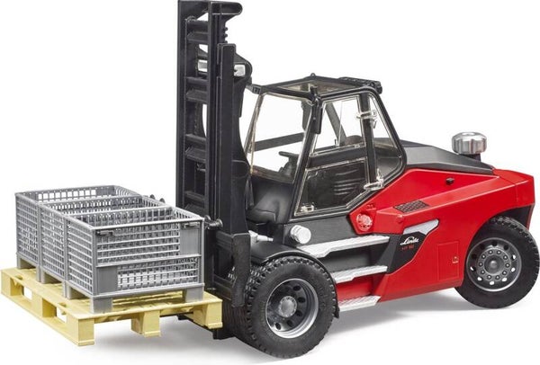 Linde HT160 met pallet en 3 pallet boxen van Bruder
