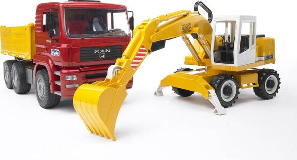Bruder MAN TGA kiepwagen met graafmachine (02751)