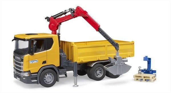 Bruder Scania Super 560R bouwvrachtW + kraan, 2 pal (03551)