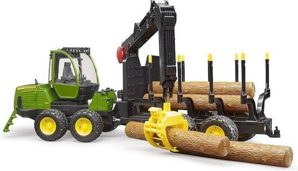 Bruder John Deere 120E boomstammen grijper met 4 stammen (02133)