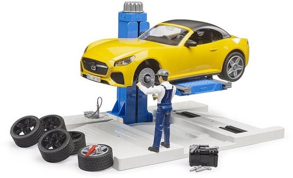 Bruder bworld Car werkplaats met Roadster (62112)