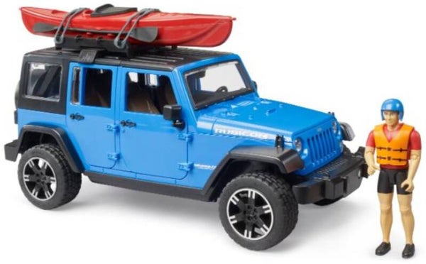 Bruder Jeep Wrangler Rubicon met kayak and kayaker (02529)