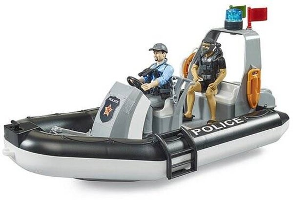 Bruder Politie Opblaas Boot Met Licht En Geluid