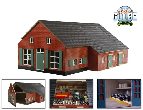 Kids Globe boerderij met stal 1:32 75x57x32cm