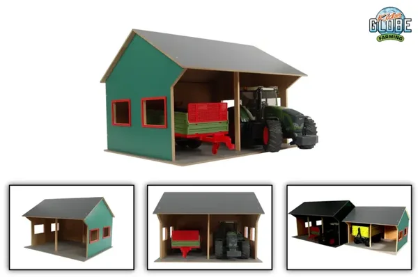 Kids Globe landbouwloods voor 2 voertuigen 1:16 44x53x37cm