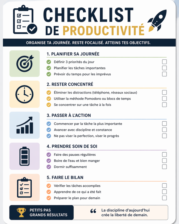 Checklist de productivité