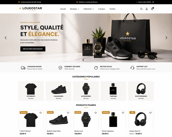 Template de boutique en ligne