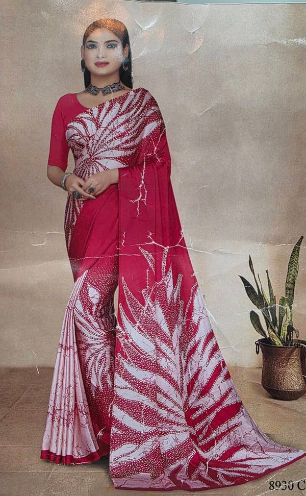 red silk  saree