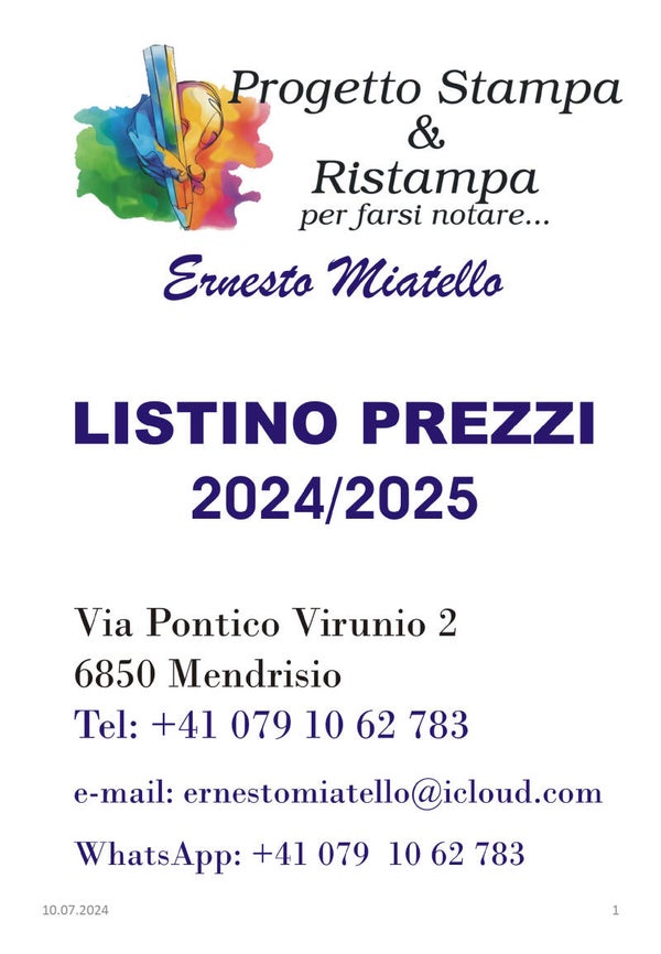 listino prezzi 2024-2025