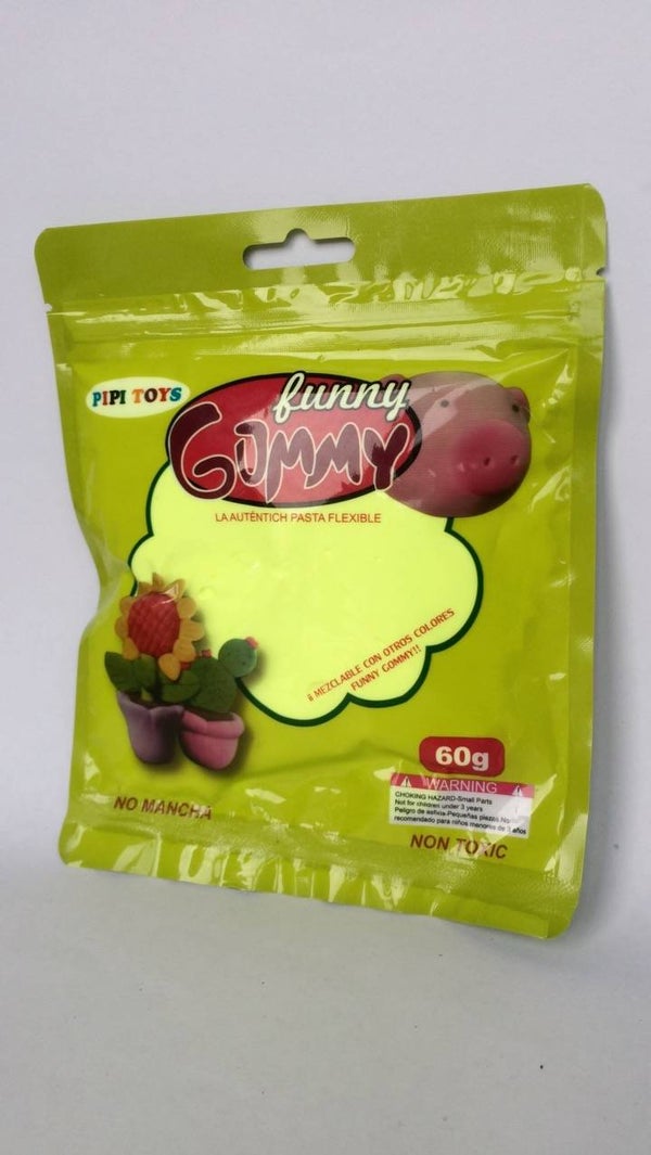 funny gummy neon geel