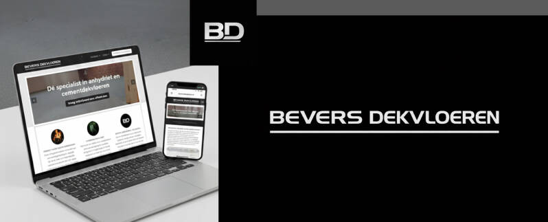 Ontwikkeling online bedrijfsidentiteit Bevers Dekvloeren doot Krijnens voor MKB.