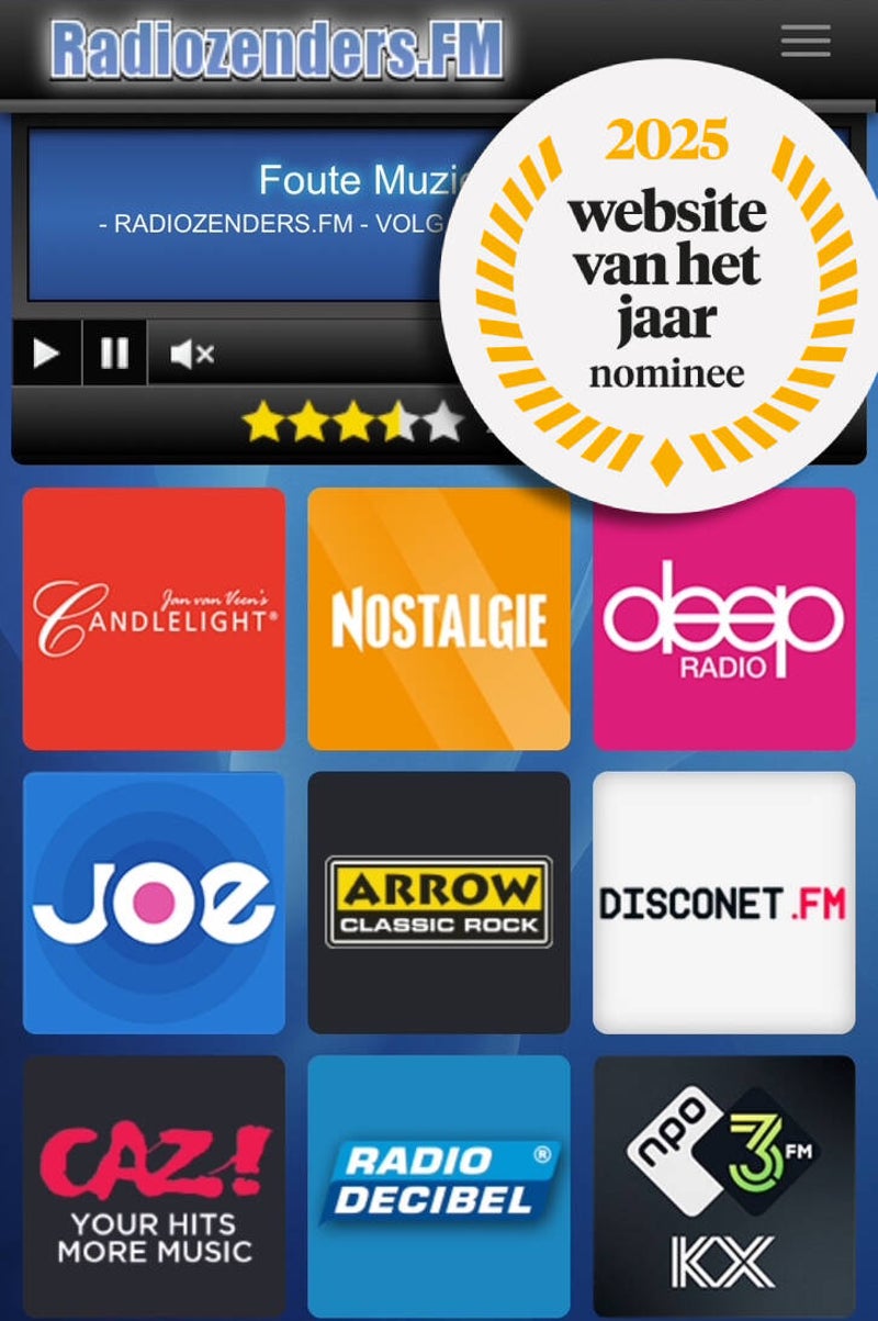 Radiozenders.FM lay-out op je Smartphone