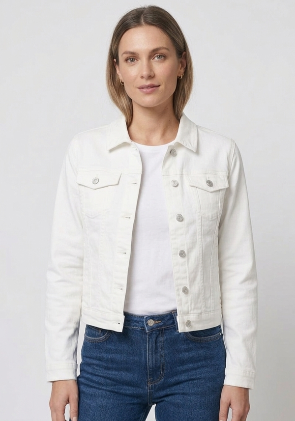 Veste en jeans blanc crème