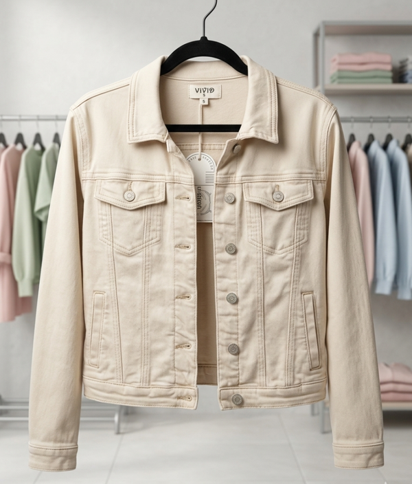 Veste en jeans beige