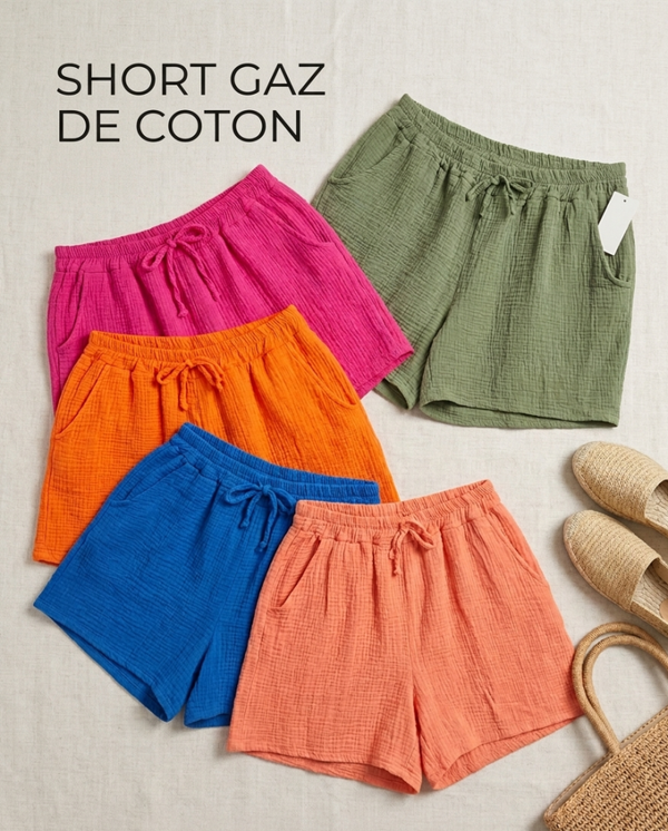 Shorts gaz de coton